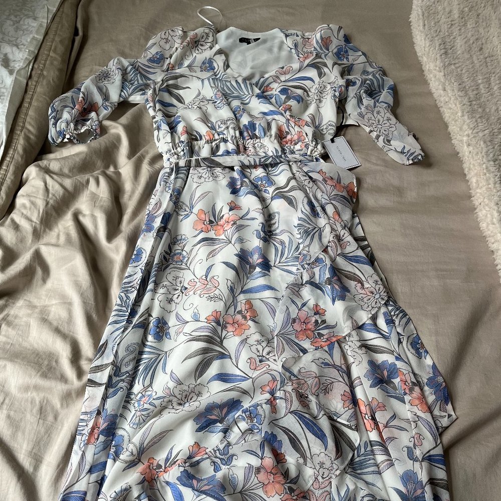 1.state Floral Print Wrap Maxi Dress Poetic Punch